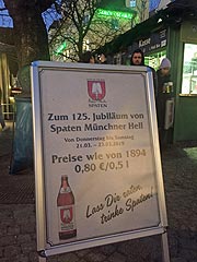 21.-23.03.2019: die Halbe zu 80 Cent (!) im Biergarten am Viktualienmarkt (©Foto: Martin Schmitz)